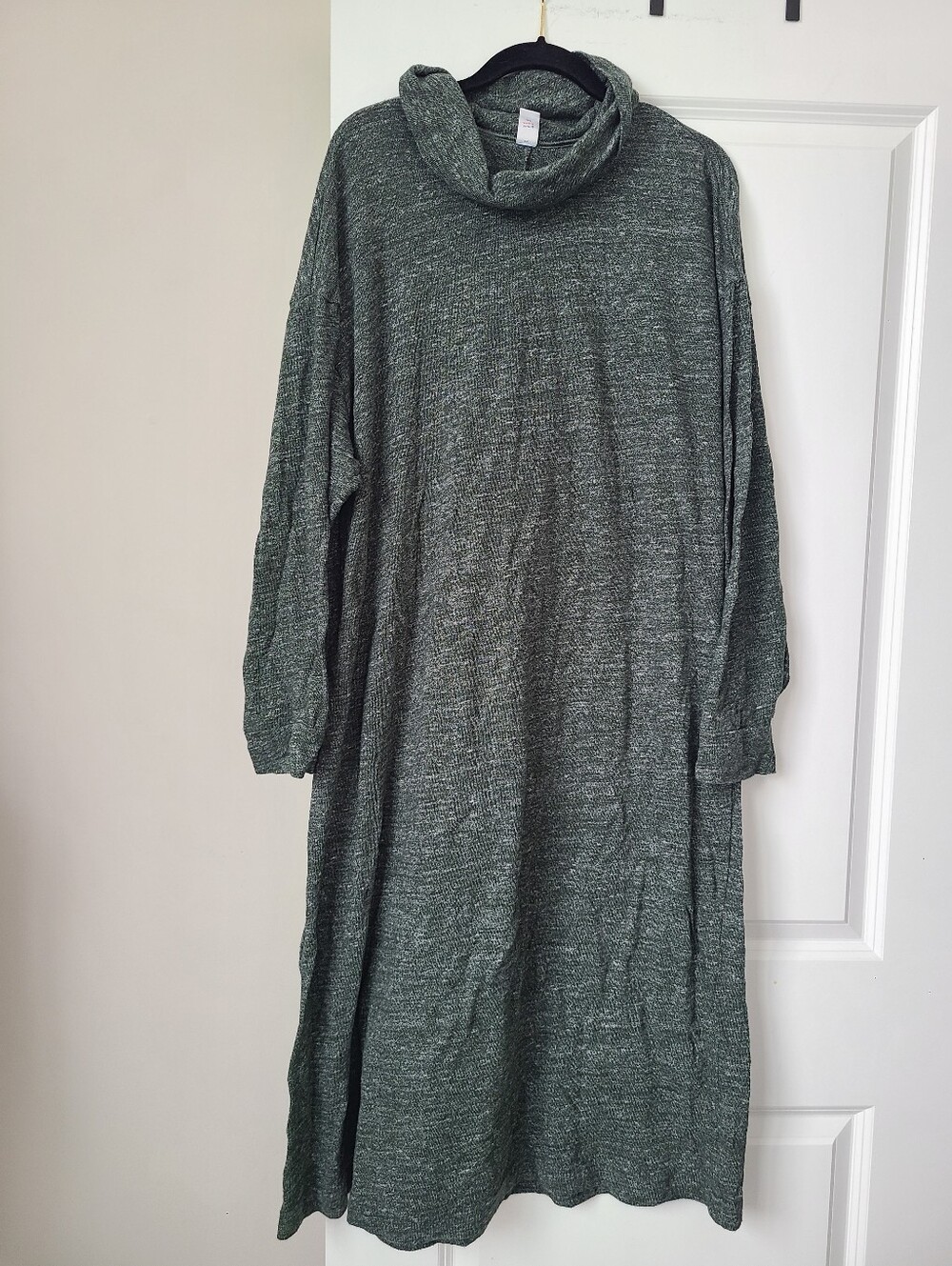 Old Navy Green Marled Cowl Neck Knit Sweater Dress